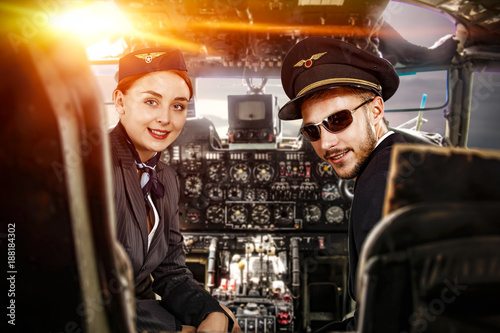 airplane interior and pilot 