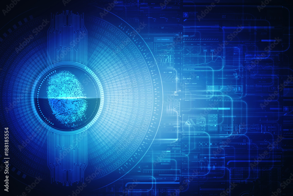 Fingerprint Scanning Technology Concept 2d Illustration Fingerprint Scanning Technology Concept 2d Illustration