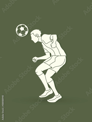 Soccer player bouncing a ball action graphic vector
