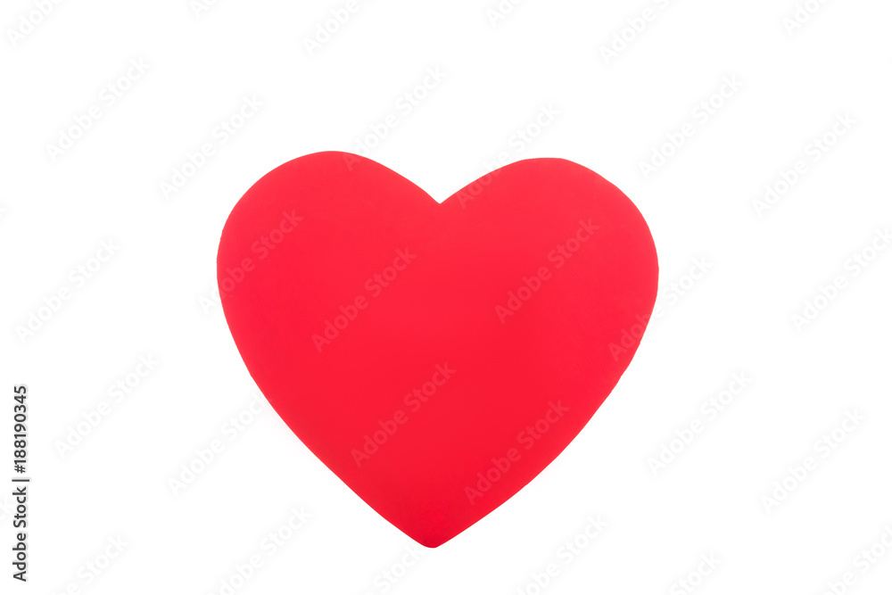 one red heart isolated on white, valentines day concept