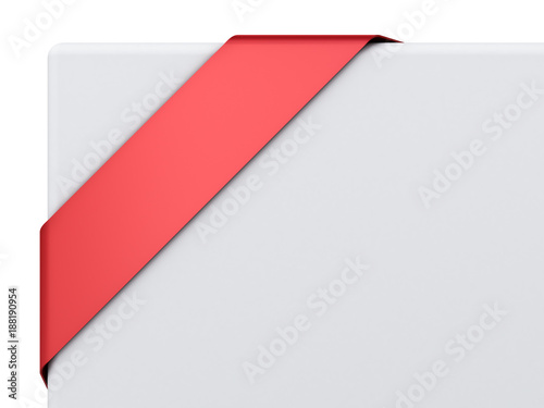Free Download Blank red corner ribbon banner isolated on white background . 3D rendering. - GFXLoad