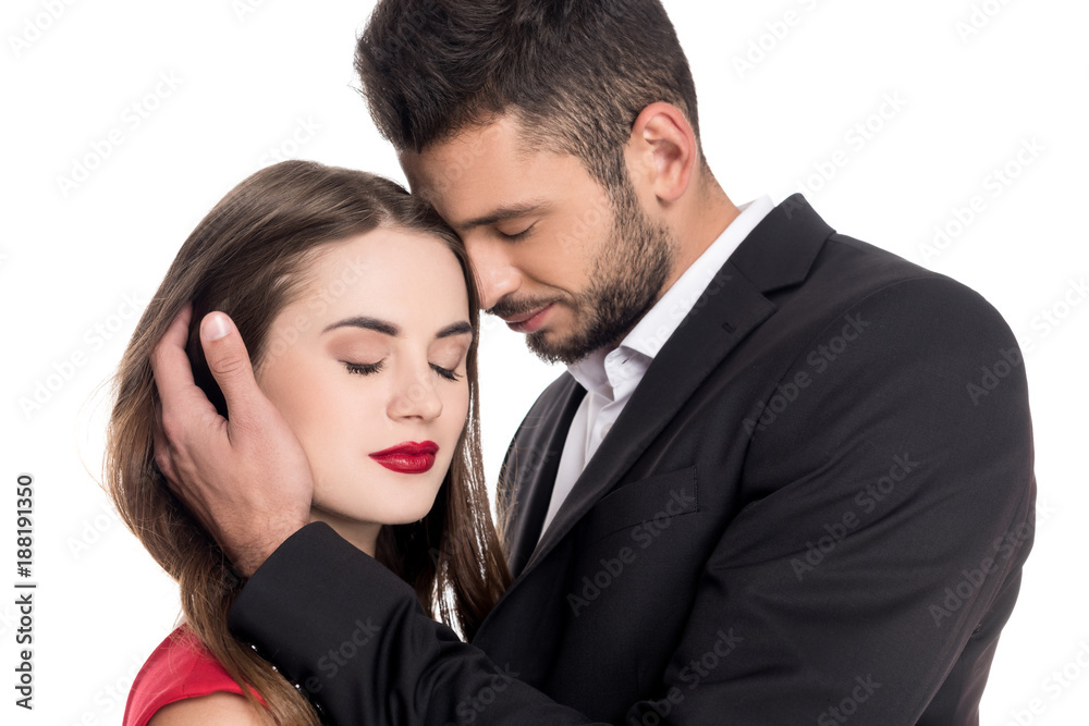 boyfriend hugging girlfriend isolated on white boyfriend hugging girlfriend isolated on white