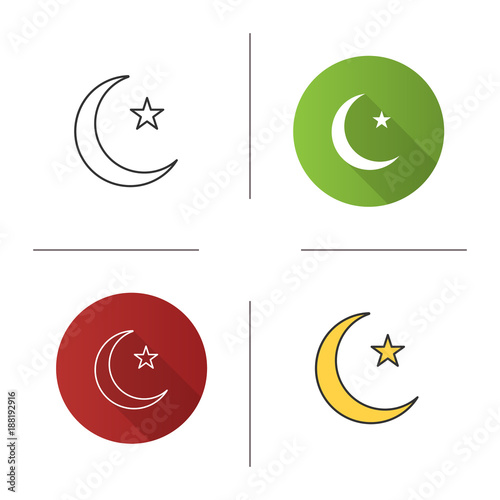 Star and crescent moon icon