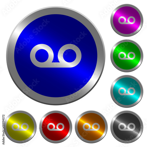 Voicemail luminous coin-like round color buttons