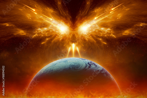 Judgment day, end of world, complete destruction of planet Earth, absolute evil