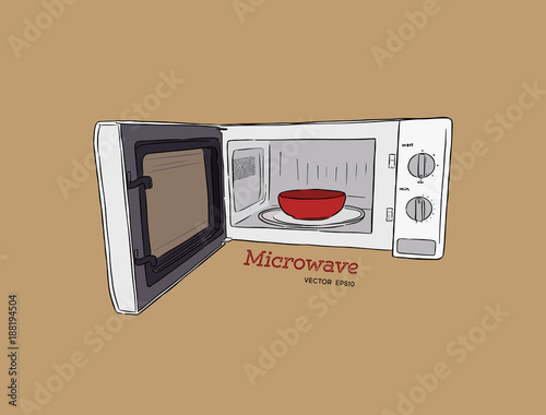 Vector illustration of a microwave oven.