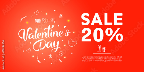 Valentine's day sale text with gift.