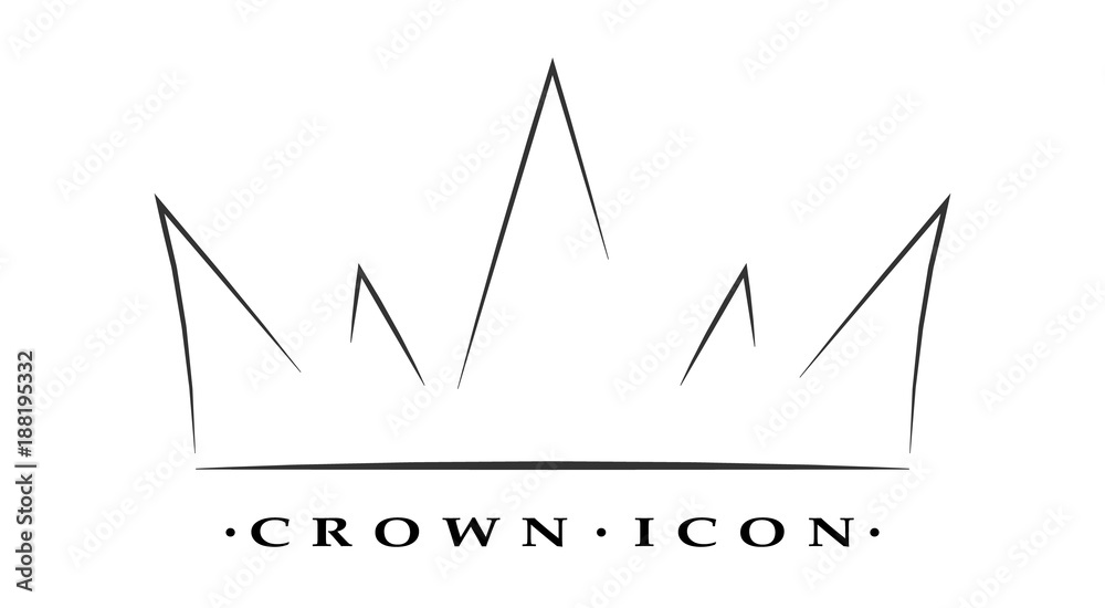 Gray crown icon. Vector illustration.