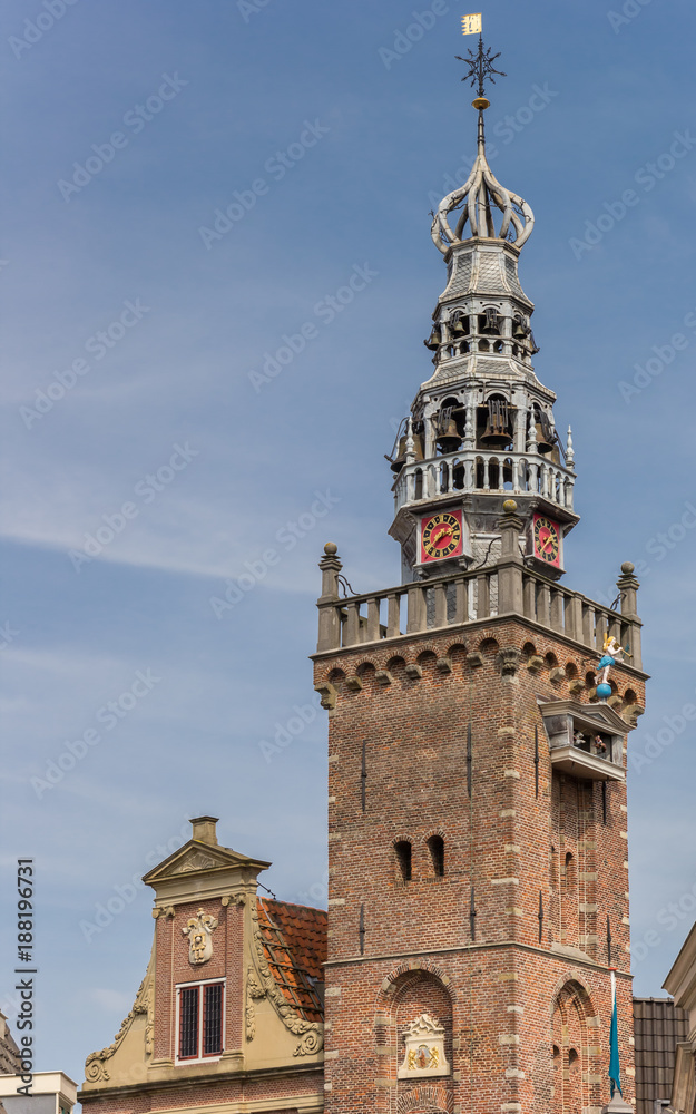 Fototapeta premium Tower of the historic Speeltoren building in Monnickendam