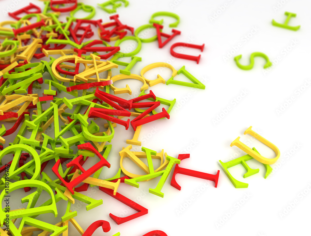 3d letter multi color on white background 3d letter multi color on white background