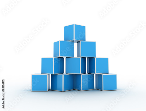 Cubes stack pyramid shape