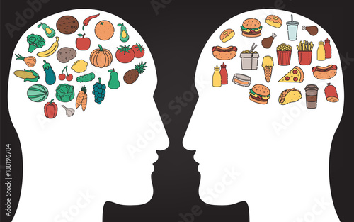 Healthy Lifestyle concept. We are what we eat. Vector
