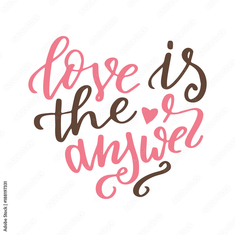 Hand drawn poster with love elements. Brush calligraphy. Happe Valentines Day. Vector illustration Hand drawn poster with love elements. Brush calligraphy. Happe Valentines Day. Vector illustration