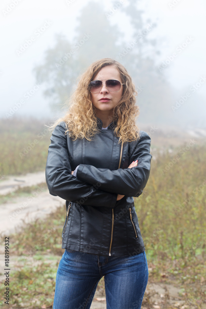 Beautiful woman in a jacket Beautiful woman in a jacket