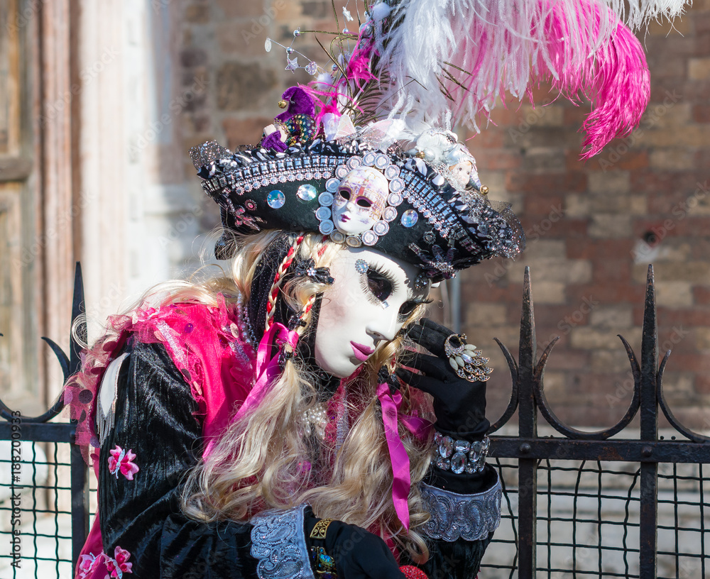Typical colorful mask from the Venice carnival