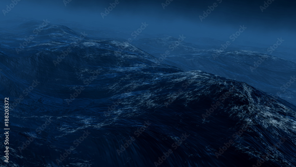 Fototapeta premium Storm on the sea. 3d render