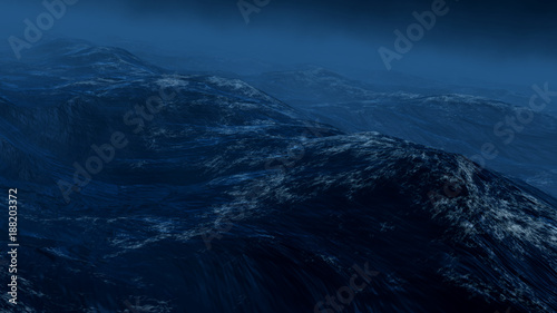 Storm on the sea. 3d render