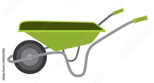 Vector Wheelbarrow isolated on white background.