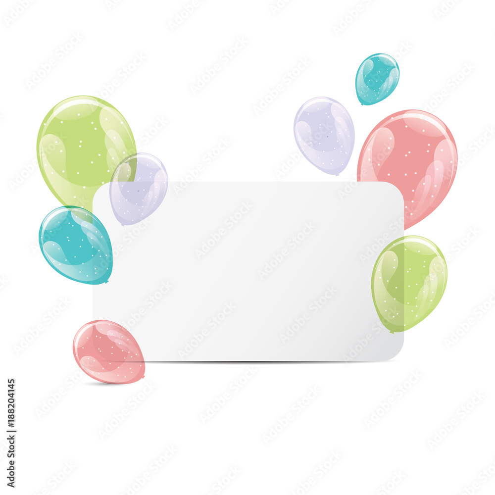 Set of colorful glossy hellium balloons in pastel colors with white ...