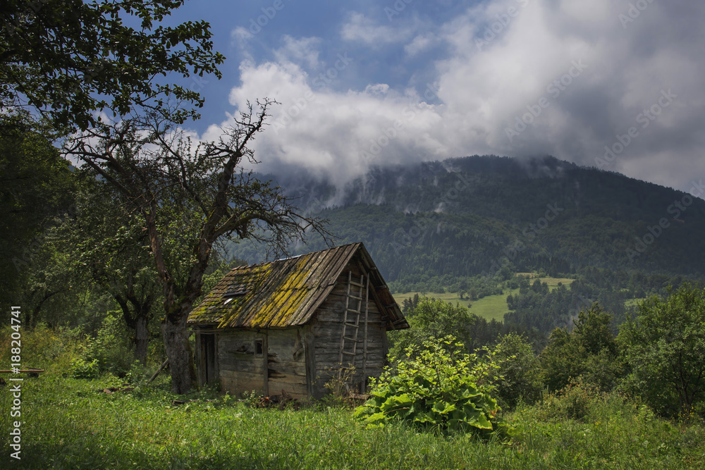 Old ruined country house in the mountain Old ruined country house in the mountain