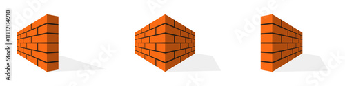 Brick wall icons. Vector illustration.