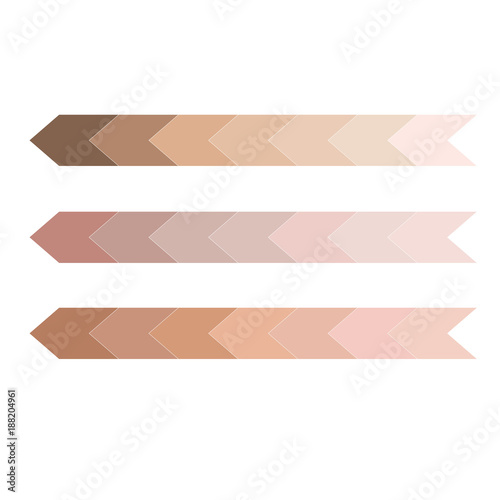 skin tone color infographic. Dark to light chart tones vector illustration