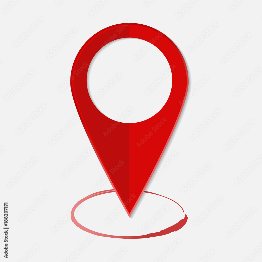 Vector image positioning on the map. Mark GPS icon. Red icon location drop  pin on a light background Stock Vector | Adobe Stock