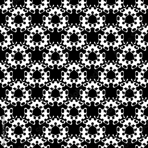 Abstract hand drawn painted monochrome seamless pattern. Black and white colors. Vector illustration for invitation, web, textile, wallpaper, wrapping paper © karachenkov