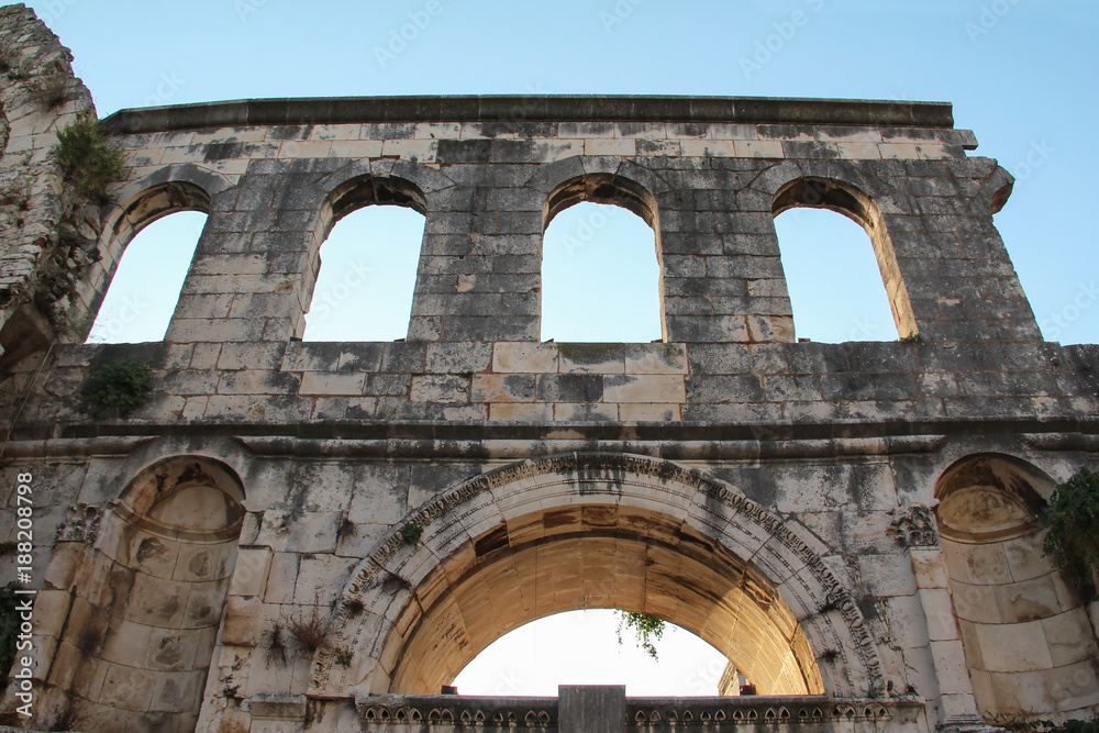 Split historic Peristil UNESCO world heritage site, Dalmatia, Croatia