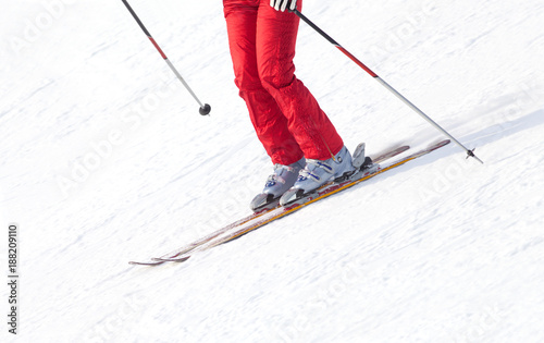 woman skiing in the mountains