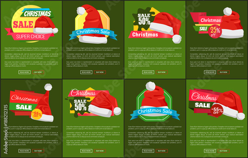 Set of Christmas Sale Super Choise Ad Banners