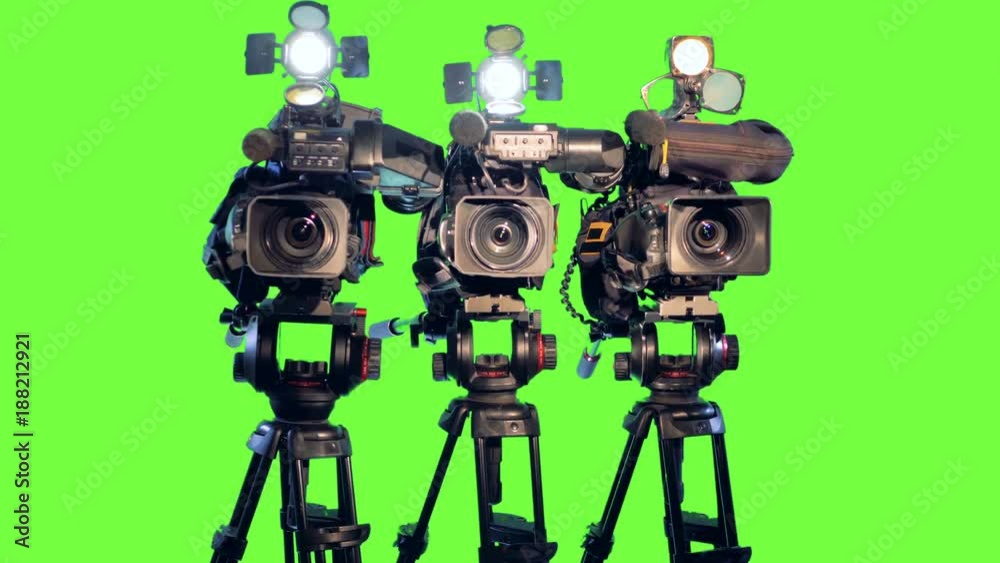 Three video cameras. Three video cameras.