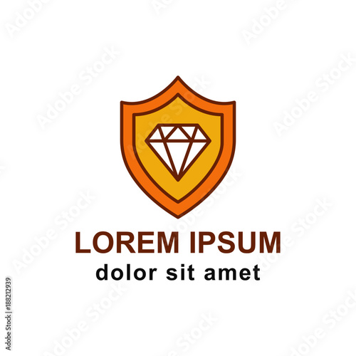 Free Download Diamond Badge Shield With Ribbon Logo Vector - GFXLoad