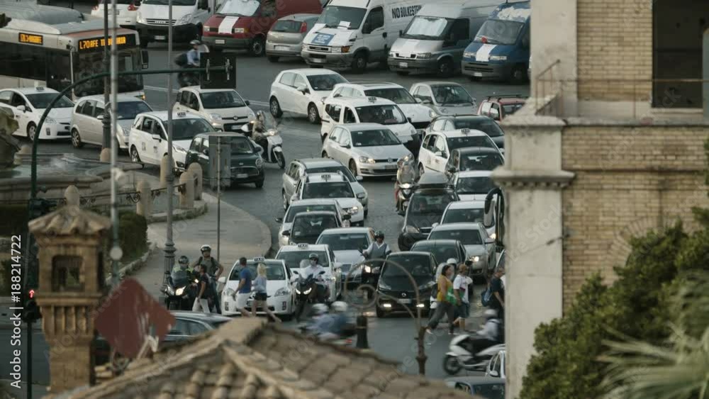 Pedestrians Crossing the Road. Busy Italian Street Pedestrians Crossing the Road. Busy Italian Street