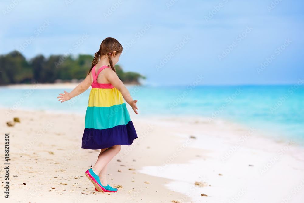 Kids on tropical beach. Children playing at sea. Kids on tropical beach. Children playing at sea.