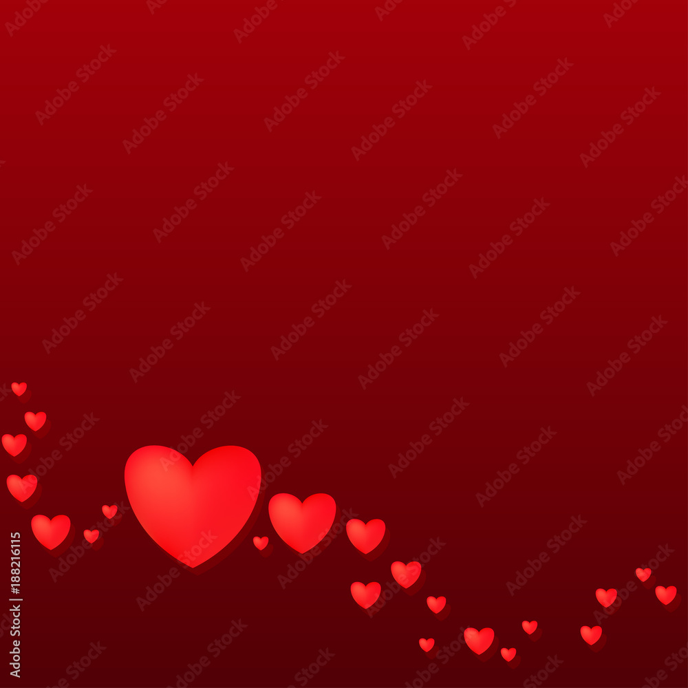 Illustration with hearts, love concept, St. Valentine's Day. Place under the text. Vector.