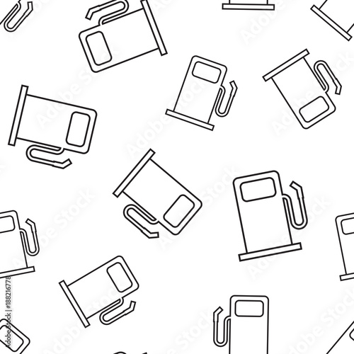 Fuel gas station seamless pattern background. Business flat vector illustration. Car petrol pump sign symbol pattern.