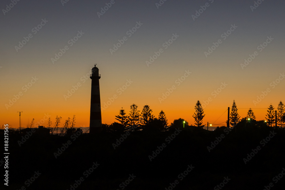 Point Moore lighthouse in Geraldton during the sunset, Western Australia.
