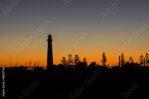 Point Moore lighthouse in Geraldton during the sunset  Western Australia.