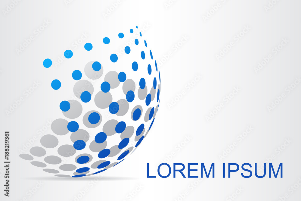 Logo stylized spherical surface with abstract shapes Logo stylized spherical surface with abstract shapes