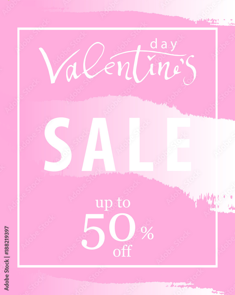Valentine s Day Sale Banner. Trendy Romantic Elegant background for invitation cards, posters, greetings, wallpaper, social media,seasonal clearance. Vector