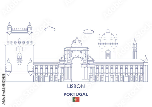 Lisbon City Skyline  Portugal