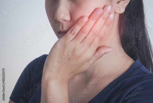 Woman has toothache.