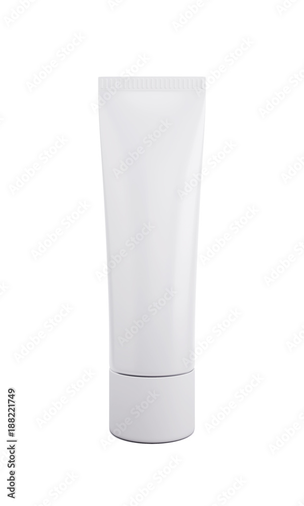 Mock-up Tube of cream on white background for your design. One white tube with empty space for custom text or image. 3d rendering Mock-up Tube of cream on white background for your design. One white tube with empty space for custom text or image. 3d rendering