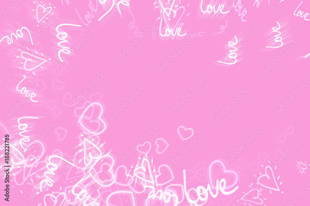 Pink abstract background with words of love. The concept of Valentine`s day. Place for text, postcardn Pink abstract background with words of love. The concept of Valentine`s day. Place for text, postcardn