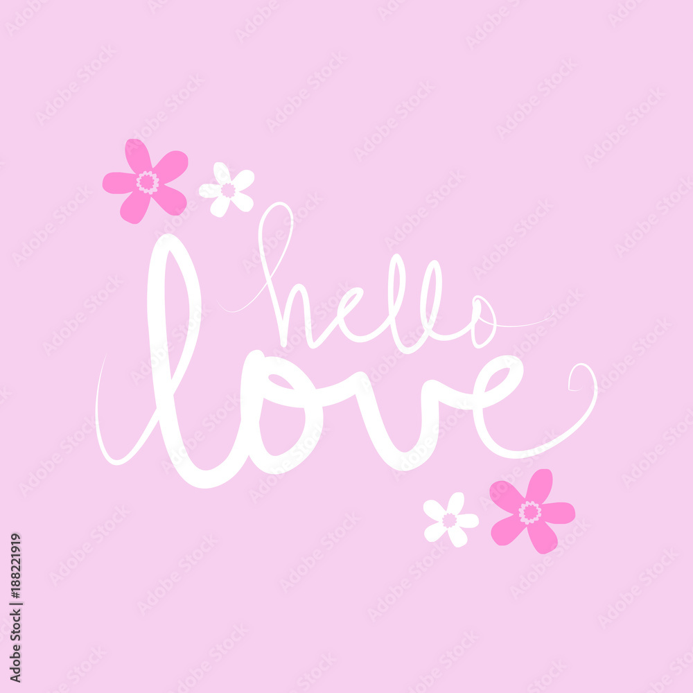 Hello Love hand lettering 