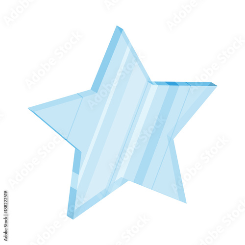 Glass star icon in flat design. Vector illustration