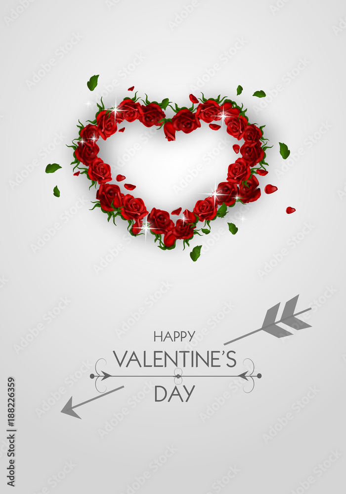 Greeting card to valentine's day with rose heart Greeting card to valentine's day with rose heart