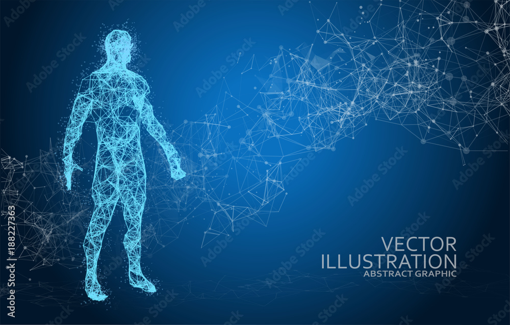 Abstract Polygonal Space Background with Connecting Dots and Lines Abstract Polygonal Space Background with Connecting Dots and Lines