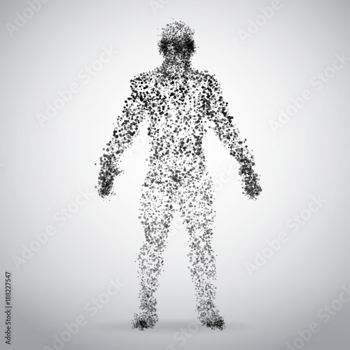 Abstract Dotted human body on white background